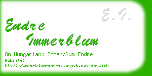 endre immerblum business card